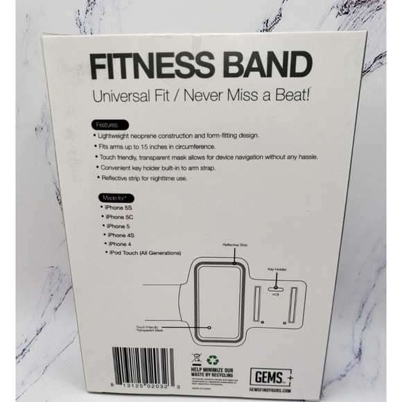 Fitness Band Universal Fit Made For 5S 5C 5 4S 4 iPod Touch Dark Gray - Picture 2 of 4